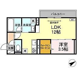 TORISIA大慈寺町 A 1LDKの間取図画像