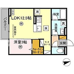 D-room姫子 1LDKの間取図画像