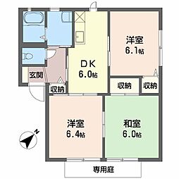 カーサ平生 3DKの間取図画像