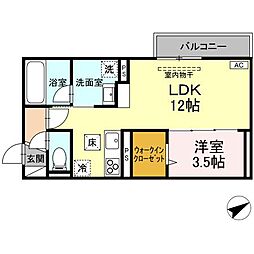 TORISIA大慈寺町 A 1LDKの間取図画像