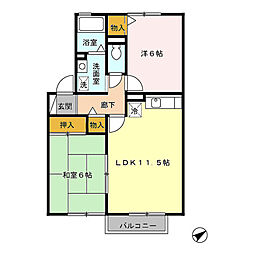 セジュール天神 2LDKの間取図画像