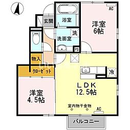 コラールB 2LDKの間取図画像