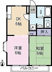 アネックス東名 2DKの間取図画像