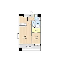 LIBTH本荘タワー 1LDKの間取図画像