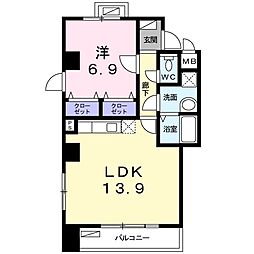 ベル・アビタシオン 1LDKの間取図画像