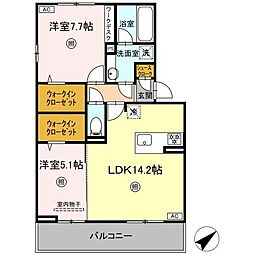 Nest Piece 原町 2LDKの間取図画像