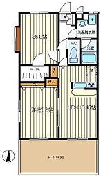 ウエストヒルズ 1LDKの間取図画像