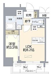 ディアレイシャス湊川公園 1LDKの間取図画像
