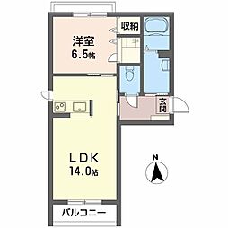 ベルアネスA 1LDKの間取図画像