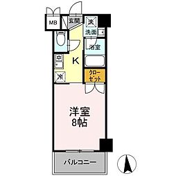 マインズ3 1Kの間取図画像