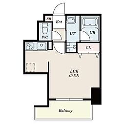 サムティ佐賀駅前Serena ワンルームの間取図画像