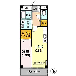 リリベール 1LDKの間取図画像