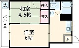 ベルツリーハイツ 2Kの間取図画像