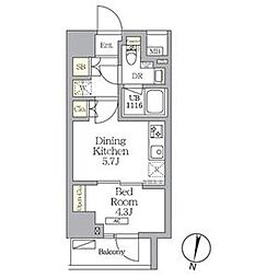 NOGATA RESIDENCE 1DKの間取図画像