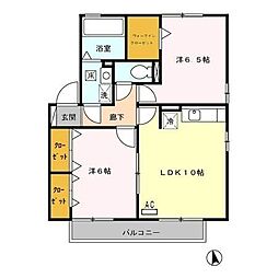 ウィルモアサンクB 2LDKの間取図画像