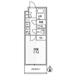 THE PALMS MUSE 新江古田(ザパームスミューズシ 1Kの間取図画像