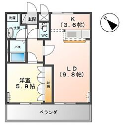 RUINSHILL 1LDKの間取図画像
