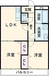 HARBEST-1 2LDKの間取図画像