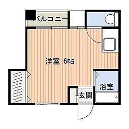 スプリングハイツ中洲 ワンルームの間取図画像