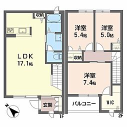 パルモSスタイル 3LDKの間取図画像