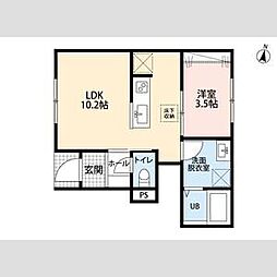 吉川市大字保アパート 1LDKの間取図画像
