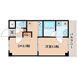 ハイツ広瀬 1DKの間取図画像
