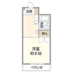 ルネ中島 1Kの間取図画像