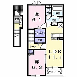 ルパルク I 2LDKの間取図画像