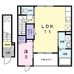 ヒカルサ東京立川 1LDKの間取図画像