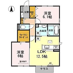 リアン 2LDKの間取図画像