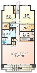 ローレルコート姫路大手前通り 2LDKの間取図画像