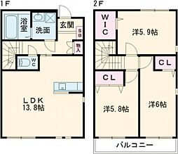 桜ヶ丘 3LDKの間取図画像