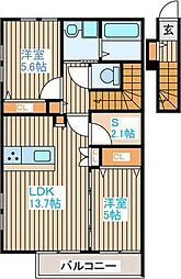 Aurora.moniwa 2SLDKの間取図画像