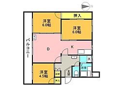 ヴィラナリー今治2 3DKの間取図画像