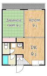 レジデンス田上台 2DKの間取図画像