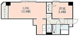 ナイスマンション九品寺 1LDKの間取図画像
