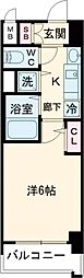 プレサンス三宮ルミネス 1Kの間取図画像