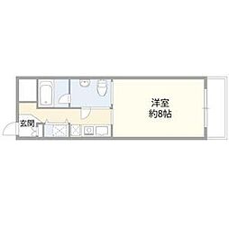 ライオンズガーデン新宿 1Kの間取図画像