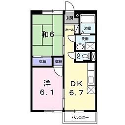 アイリスA 2DKの間取図画像