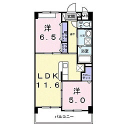 ソル・レヴァンテ 2LDKの間取図画像