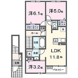 プリモ 3LDKの間取図画像