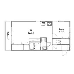 プチハウス石原1 1LDKの間取図画像