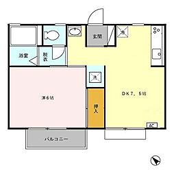彦根ハイツ 1DKの間取図画像