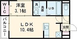 (仮称)天理新築アパート 1LDKの間取図画像