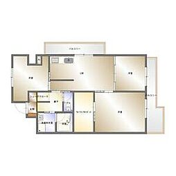 矢野マンション 4LDKの間取図画像