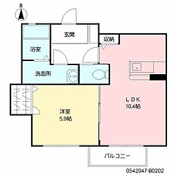 コオリナB 1LDKの間取図画像