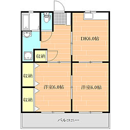 Do城南A棟 2DKの間取図画像