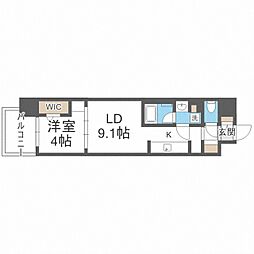 Urbanex梅田中崎町 1LDKの間取図画像