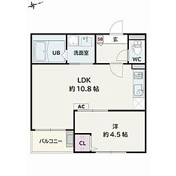 Jack ichibanII 1LDKの間取図画像