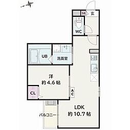 Jack ichibanII 1LDKの間取図画像